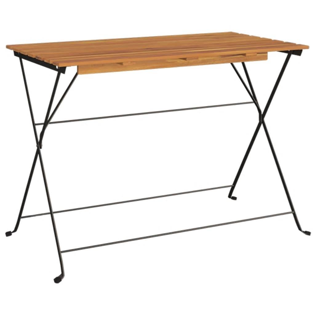 Helloshop26 - Ensemble de bistro jardin meuble extérieur terrasse pliable 7 pièces bois d'acacia solide et acier - Image 5