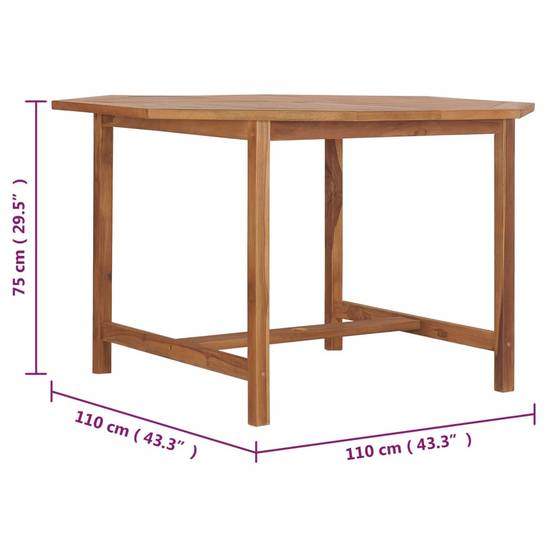 Table de Repas Extérieure Carrée en Bois de Teck 110cm, Haute Résistance aux Intempéries – ComfortXL Outdoor Living - Image 7