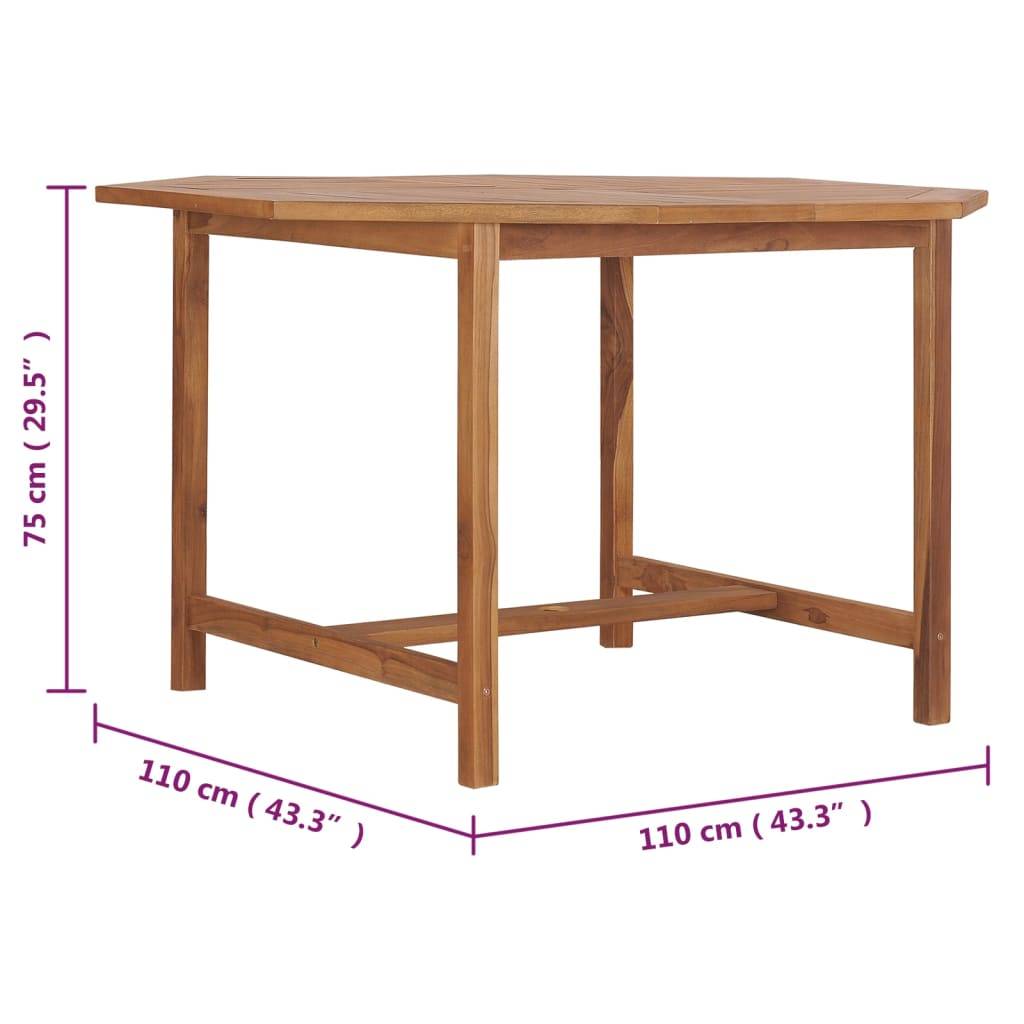 Table de Repas Extérieure Carrée en Bois de Teck 110cm, Haute Résistance aux Intempéries – ComfortXL Outdoor Living - Image 7
