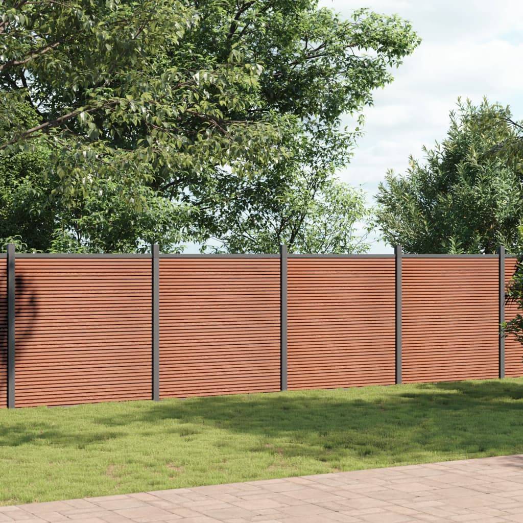 Panneau de clôture WPC marron 1391 x 186 cm - PANGIVO - Image 1