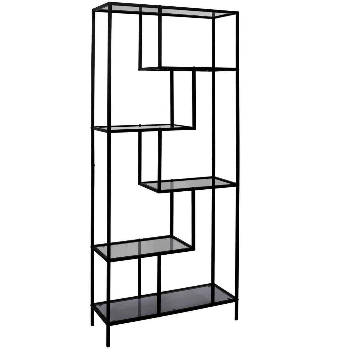 The Home Deco Factory - Etagère en métal et verre fumé Edison 80 x 30 x 180 cm - Image 1