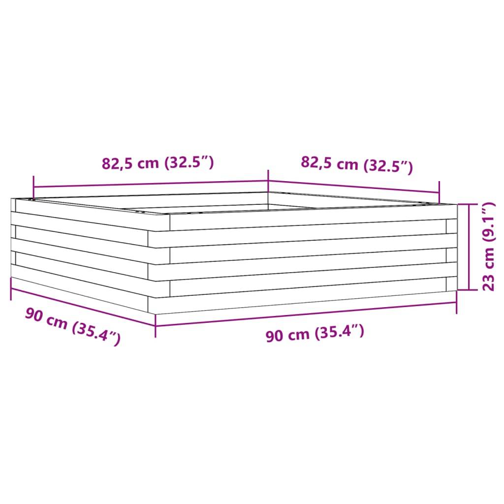 Vidaxl - Jardinière 90x90x23 cm bois de pin massif vidaXL 847203 - Image 3