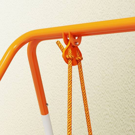 Balançoire bébé de jardin extérieur en acier avec dossier et ceinture de sécurité, charge 25 kg, orange, sécurisée pour les jeunes enfants - Image 9