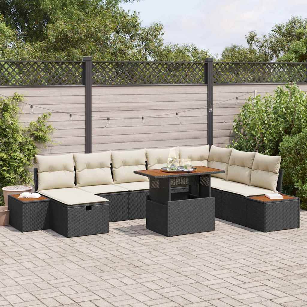 ComfortXL - Salon de jardin 8 places avec grande table basse et rangement intégré Noir – ComfortXL Outdoor Living - Image 1