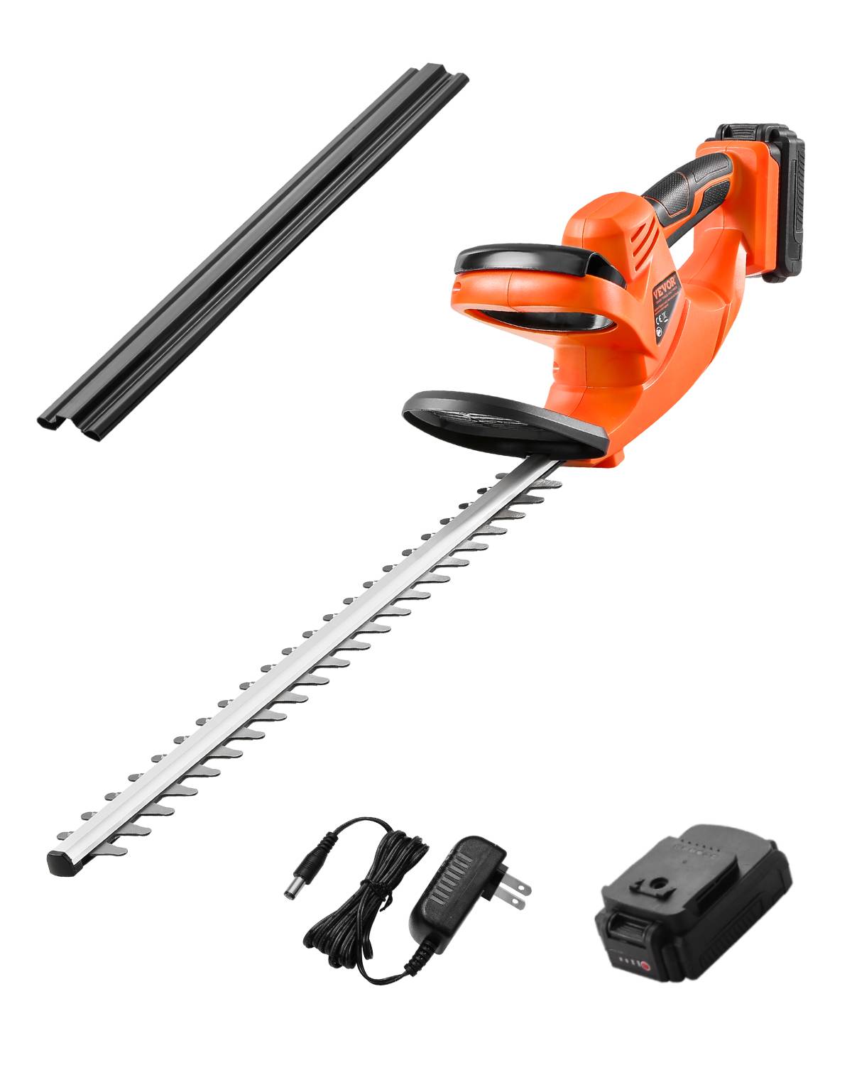 VEVOR Taille-haie électrique sans fil 20V, lame double action 510 mm, sécurité, léger. - Image 1