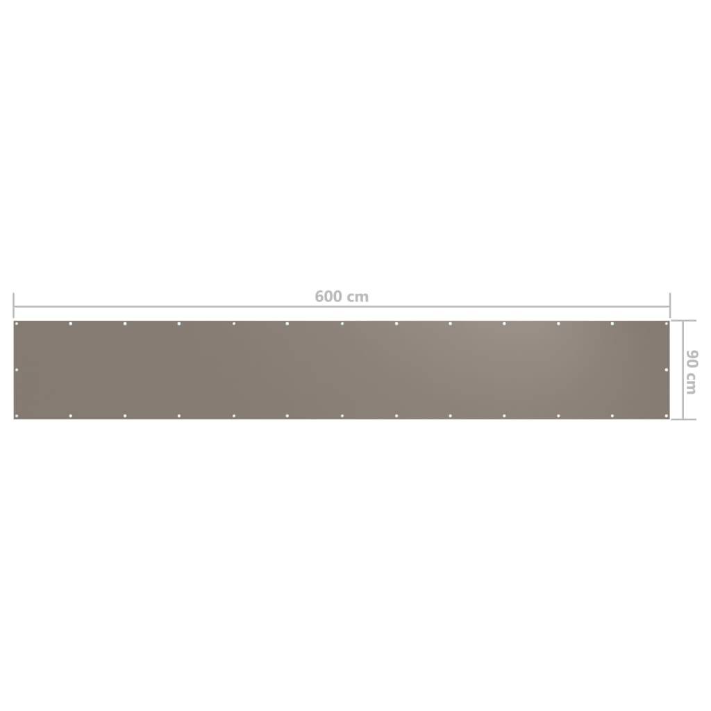 Helloshop26 - Écran de balcon brise pare vue protection confidentialité taupe 90 x 600 cm tissu oxford - Image 5