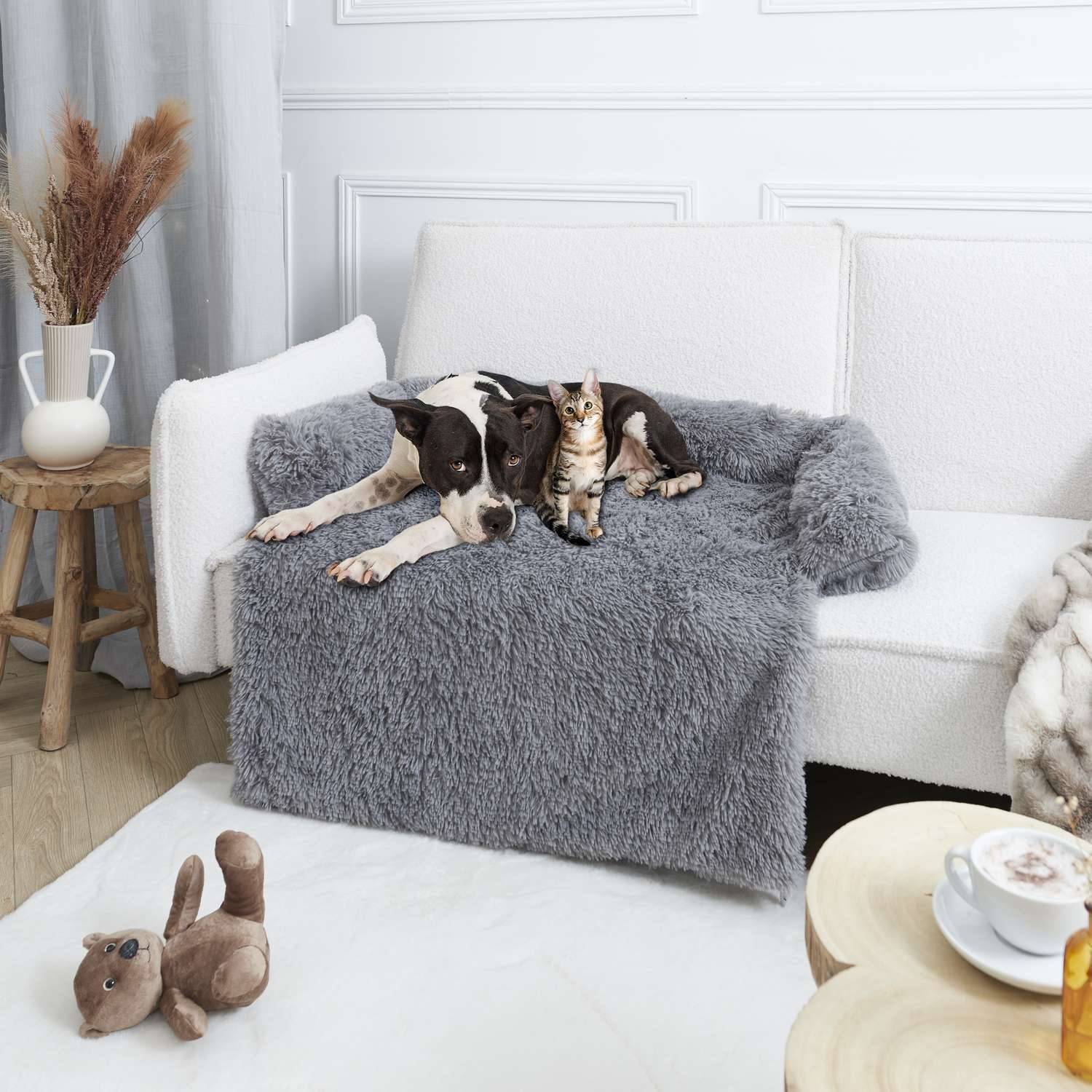 The Concept Factory - Plaid couverture de canapé pour chien et chat - Gris - The concept factory - Image 3