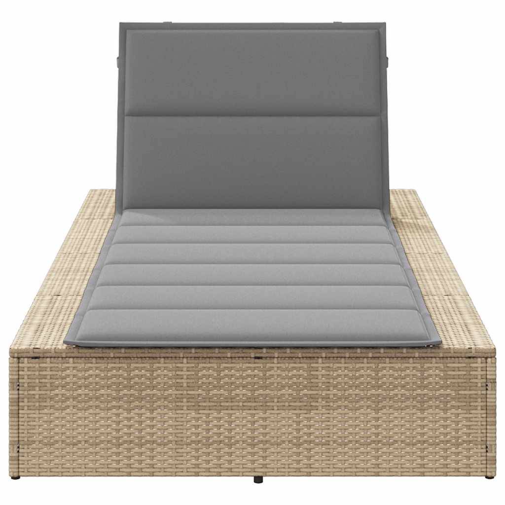 PANGIVO - Transat avec coussin flottant beige résine tressées 210 x 100 x 79 cm, Poids :22.8kg - PANGIVO - Image 4