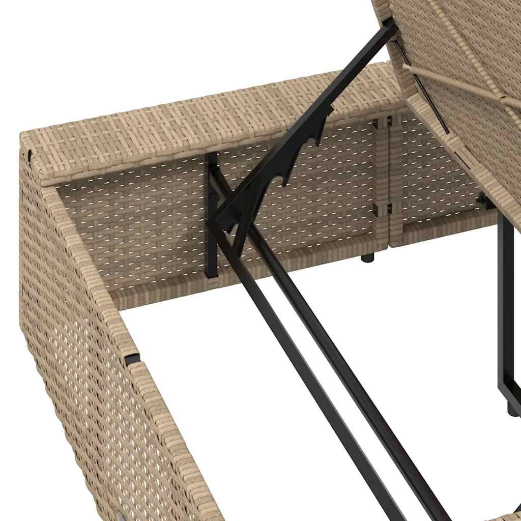PANGIVO - Transat avec coussin flottant beige résine tressées 210 x 100 x 79 cm, Poids :22.8kg - PANGIVO - Image 10