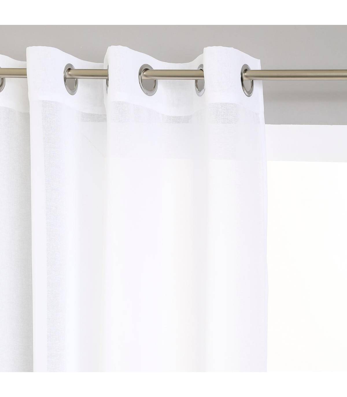 Voilage à œillets Etamine Blanc 140 x 260 cm - Image 1