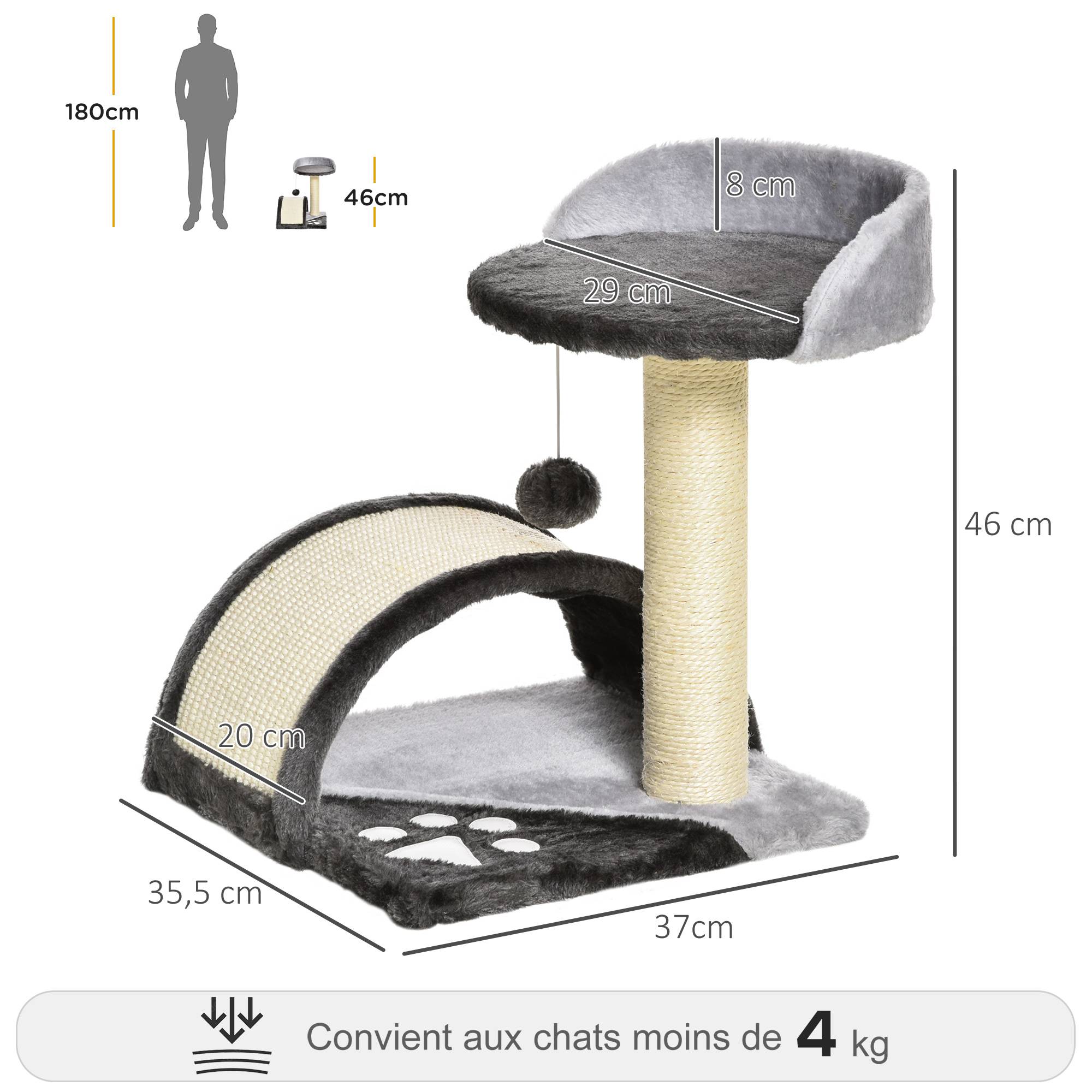ComfortXL - Arbre à chat design bois pour maison amusement et détente 35x37x46cm gris - ComfortXL Outdoor Living - Image 5