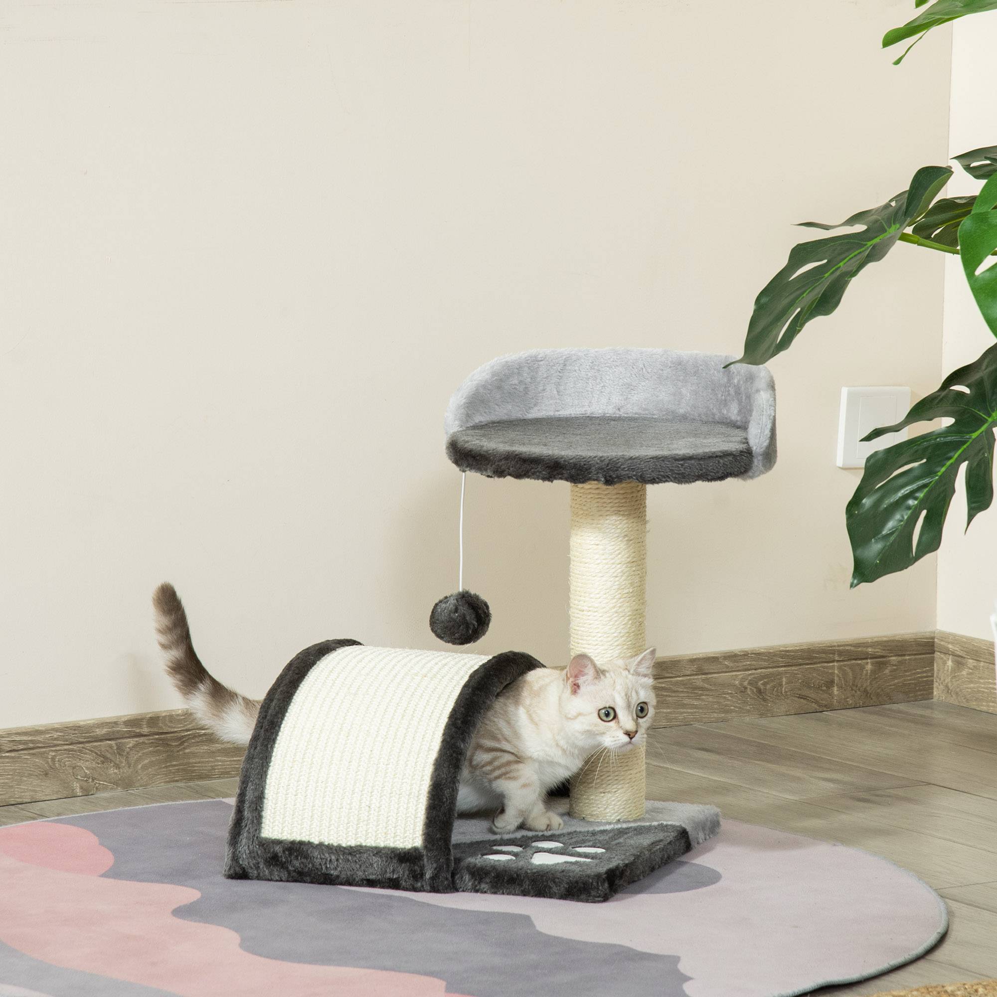 ComfortXL - Arbre à chat design bois pour maison amusement et détente 35x37x46cm gris - ComfortXL Outdoor Living - Image 3