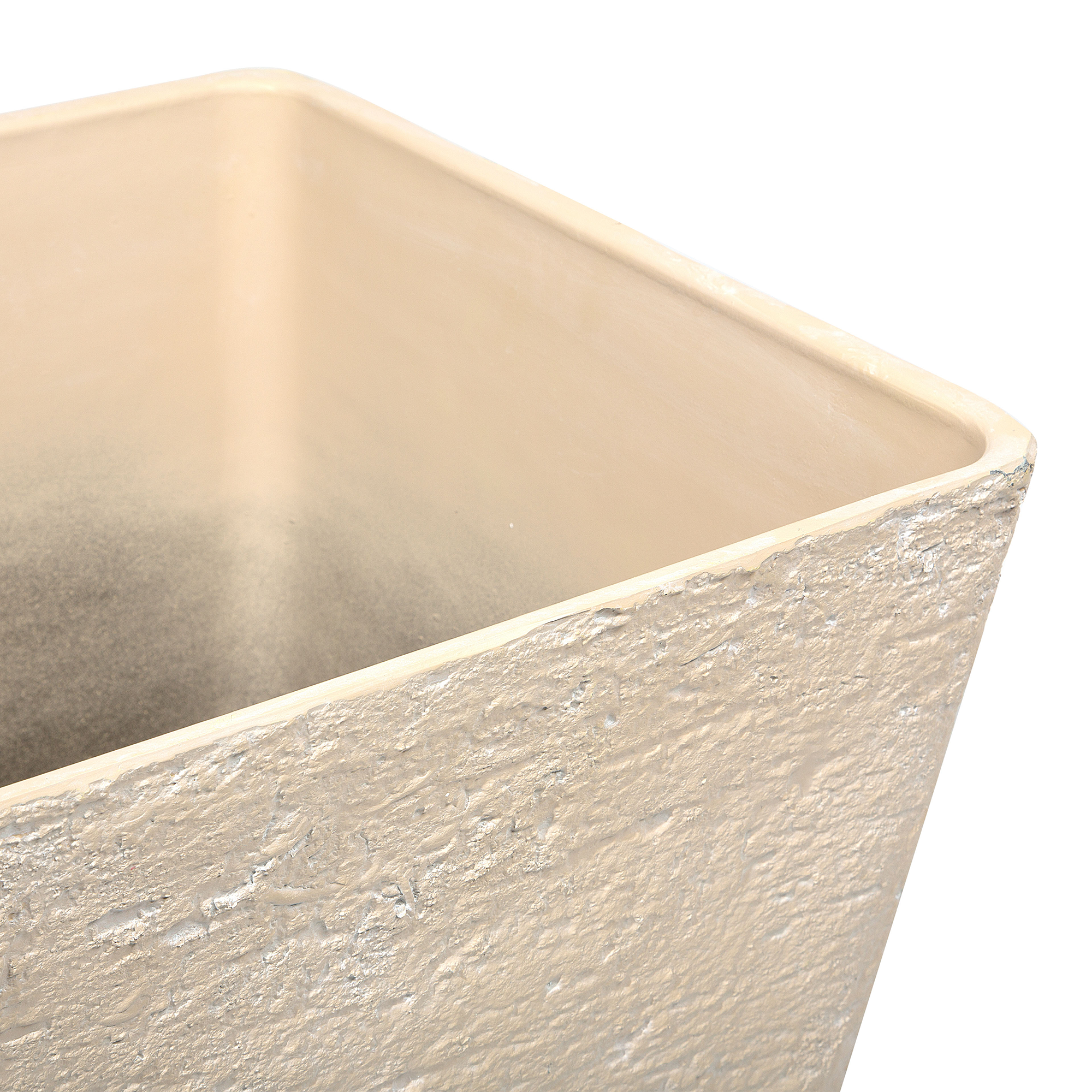 Beliani - Cache-Pot Beige en Polyrésine 49 x 49 x 53 cm Effet Pierre Pot de Fleurs Idéal pour Extérieur et Intérieur Evasé - Image 5