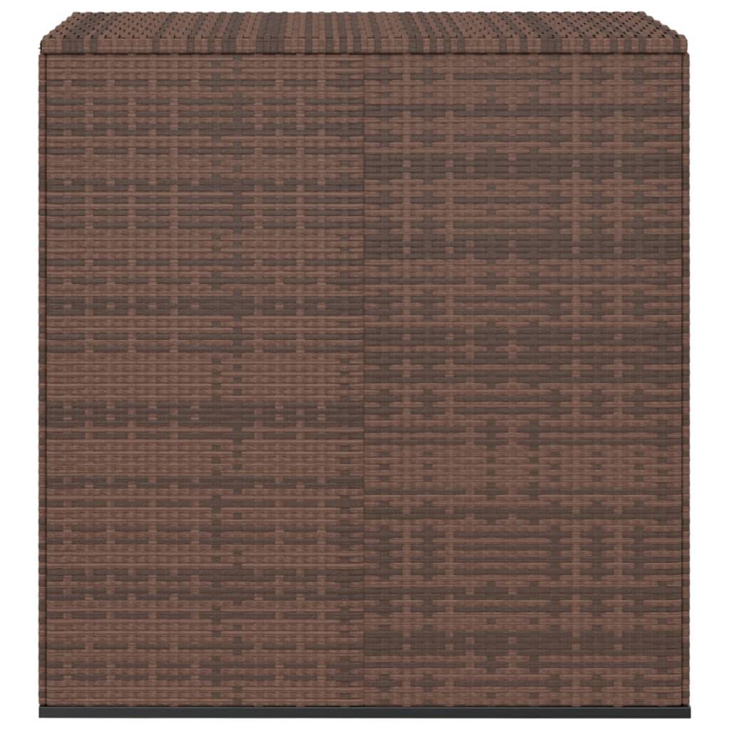 Boîte à coussins coffre de rangement de jardin résine tressée 100 x 49 x 103,5cm marron - Image 3