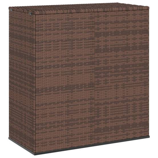 Boîte à coussins coffre de rangement de jardin résine tressée 100 x 49 x 103,5cm marron - Image 2