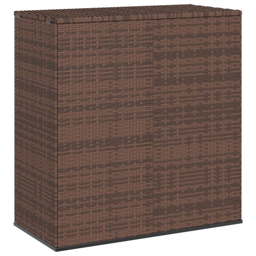 Boîte à coussins coffre de rangement de jardin résine tressée 100 x 49 x 103,5cm marron - Image 2