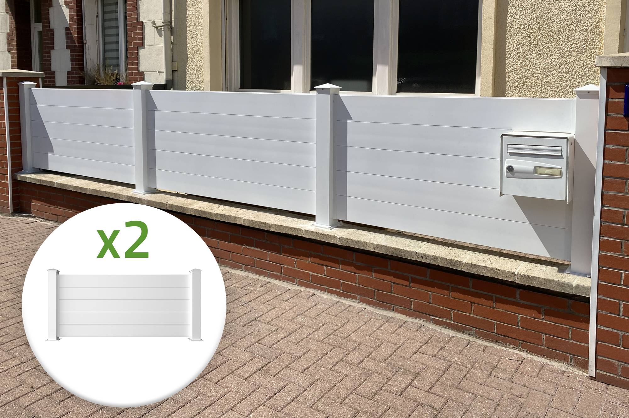 CASANOOV - Casanoov Lot de 2 kits de clôture aluminium NIESEN H.90   cm blanc - kits complet 3.8m - Image 5