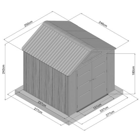 Abri de jardin 6,15 m² en résine HDPE crème marron avec plancher Sunlife Jobu - Image 3