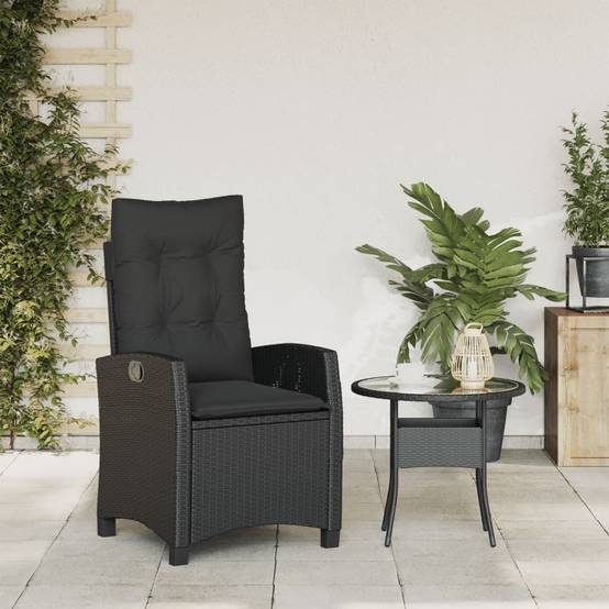 ComfortXL - Chaise de Jardin Inclinable Résine Tressée Dossier Ajustable avec Coussins Épais Confortables Noir – ComfortXL Outdoor Living - Image 3