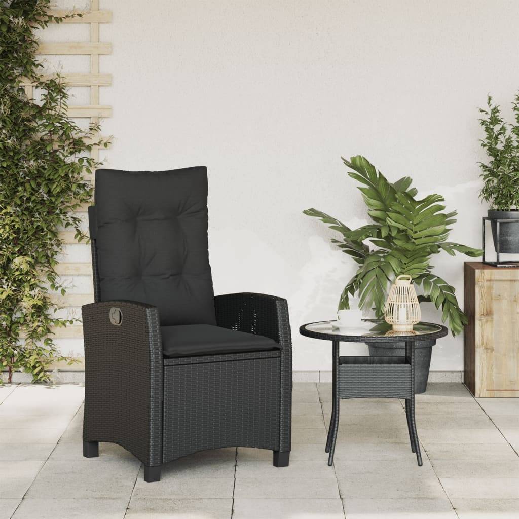 ComfortXL - Chaise de Jardin Inclinable Résine Tressée Dossier Ajustable avec Coussins Épais Confortables Noir – ComfortXL Outdoor Living - Image 3