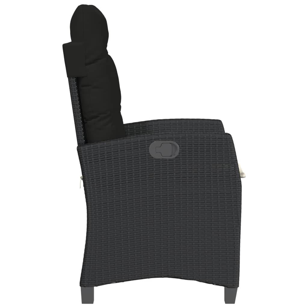 ComfortXL - Chaise de Jardin Inclinable Résine Tressée Dossier Ajustable avec Coussins Épais Confortables Noir – ComfortXL Outdoor Living - Image 5