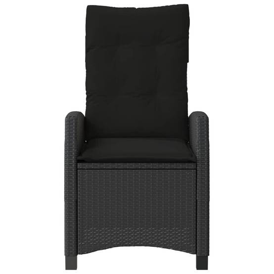 ComfortXL - Chaise de Jardin Inclinable Résine Tressée Dossier Ajustable avec Coussins Épais Confortables Noir – ComfortXL Outdoor Living - Image 4