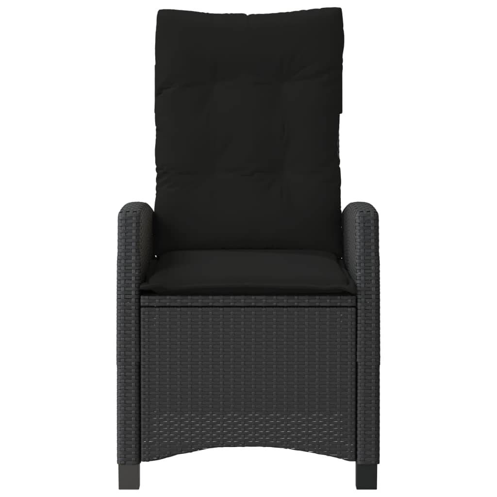 ComfortXL - Chaise de Jardin Inclinable Résine Tressée Dossier Ajustable avec Coussins Épais Confortables Noir – ComfortXL Outdoor Living - Image 4