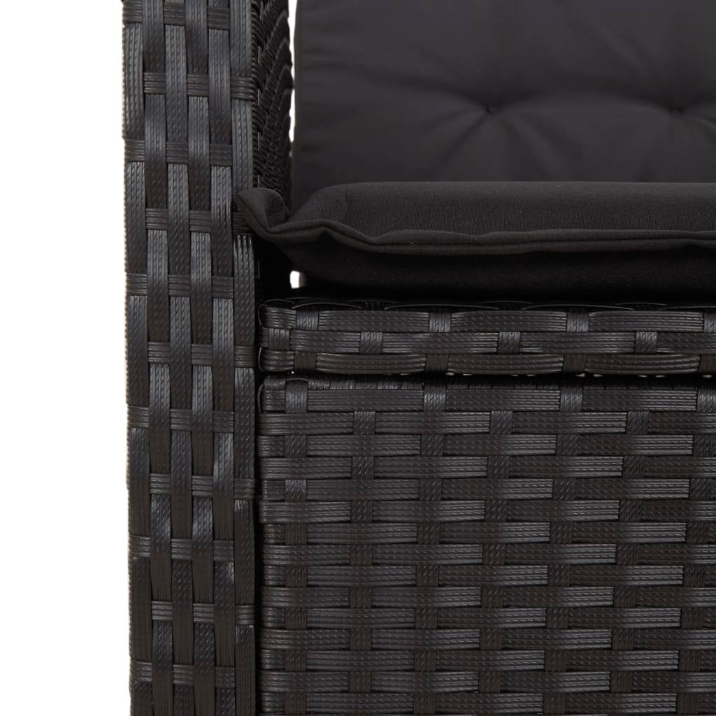 ComfortXL - Chaise de Jardin Inclinable Résine Tressée Dossier Ajustable avec Coussins Épais Confortables Noir – ComfortXL Outdoor Living - Image 9