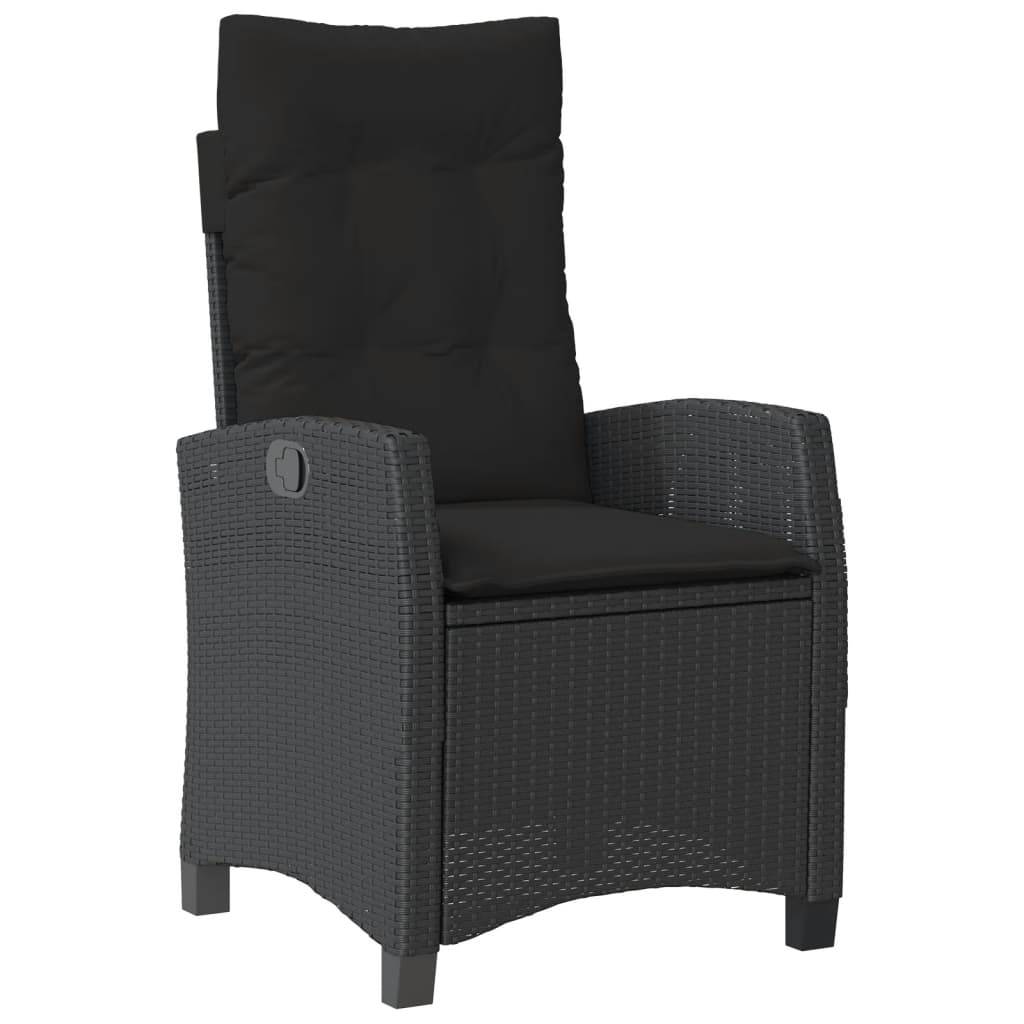 ComfortXL - Chaise de Jardin Inclinable Résine Tressée Dossier Ajustable avec Coussins Épais Confortables Noir – ComfortXL Outdoor Living - Image 2