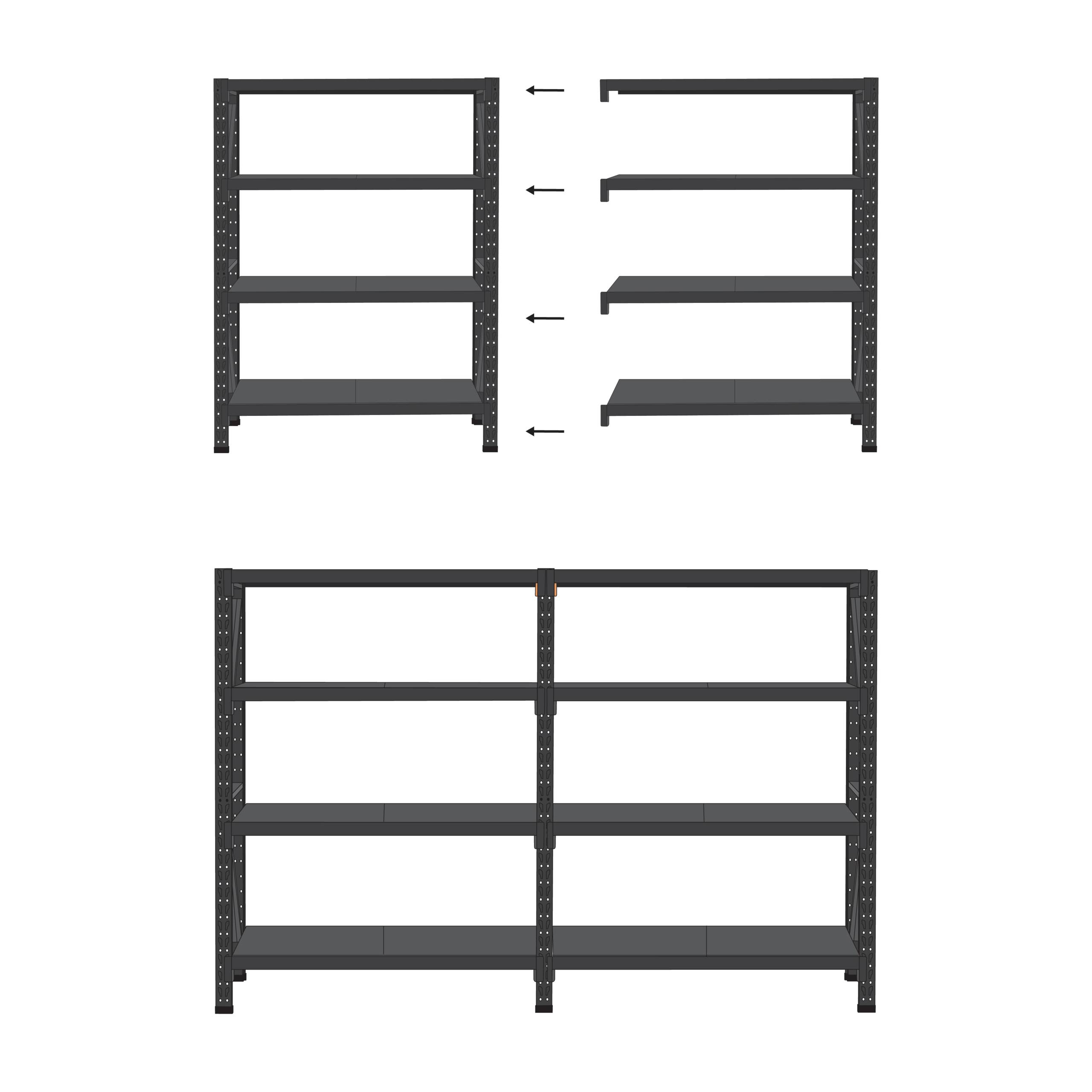 Beliani - Meuble de rangement Acier Noir FIUGGI - 200x60x200- Beliani - Image 8