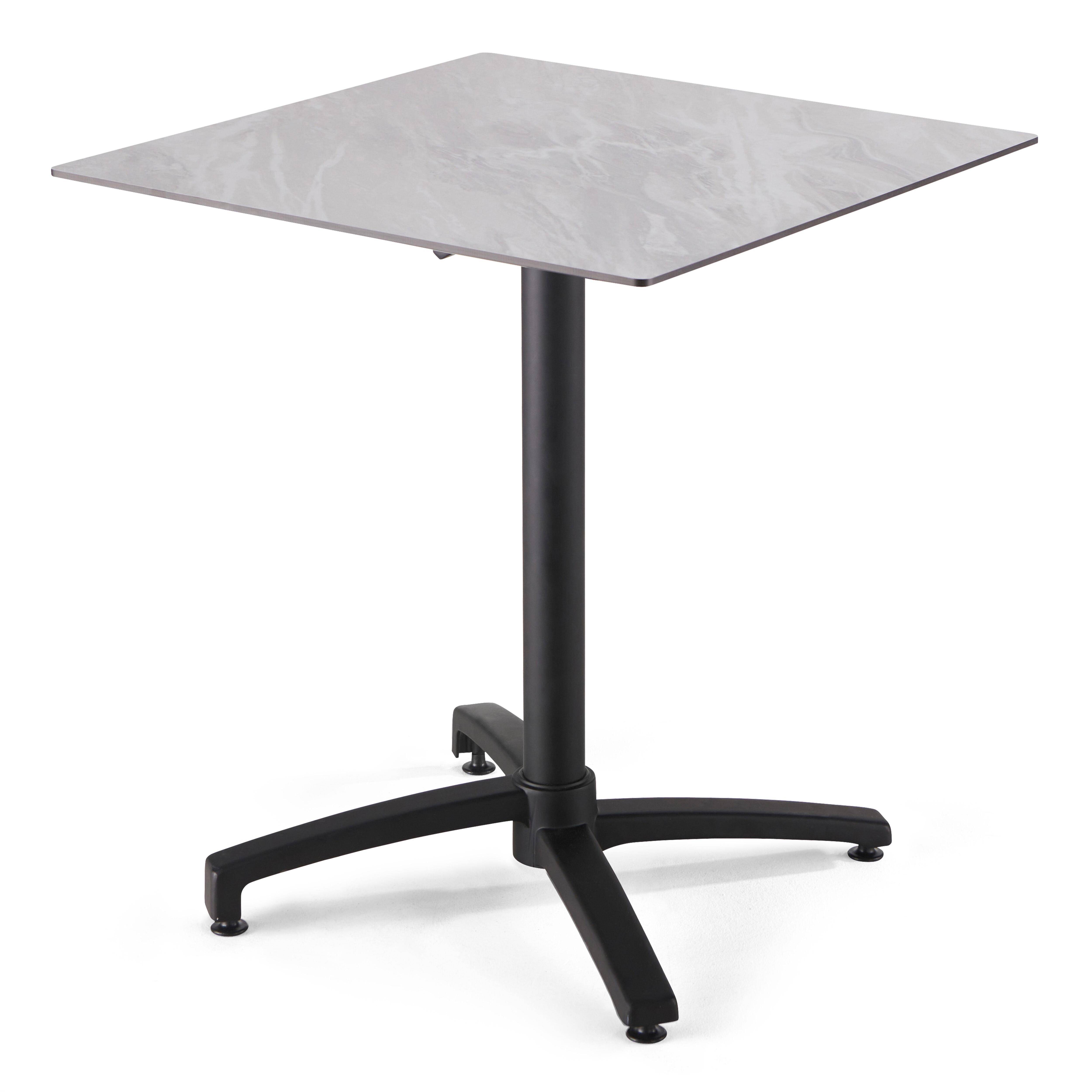 Oviala - Ensemble table de terrasse stratifié marbre et 2 fauteuils gris - Oviala - Image 2