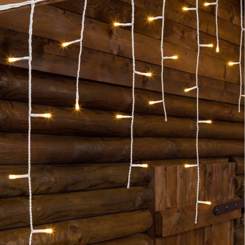 Lotti - Guirlande stalactite 10M H60CM 255 LED blanc chaud 8 programmes câble blanc 24V Lotti - Image 4