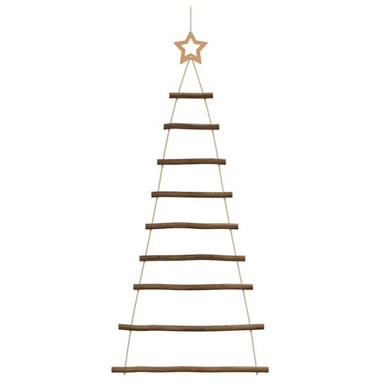 Lot de 2 Sapins de Noël Muraux Suspendus en Bois Naturel Décoration 120 cm – ComfortXL Outdoor Living - Image 4