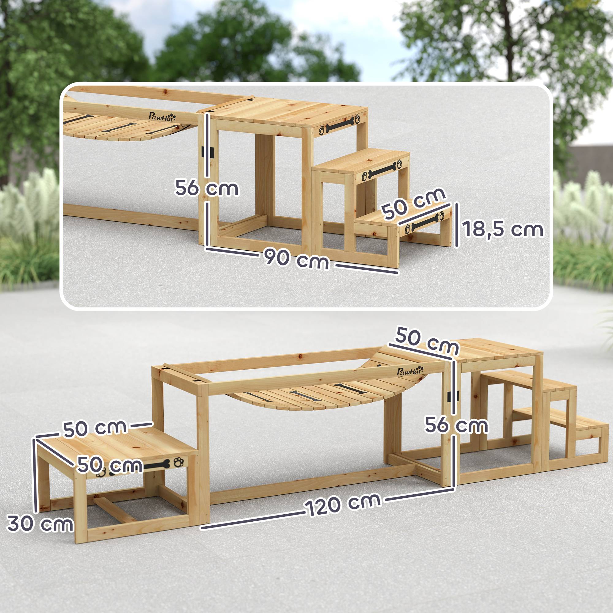 ComfortXL - Parcours agilité chien bois de sapin 3 modules jusqu’à 40 kg entraînement équilibre - ComfortXL Outdoor Living - Image 5