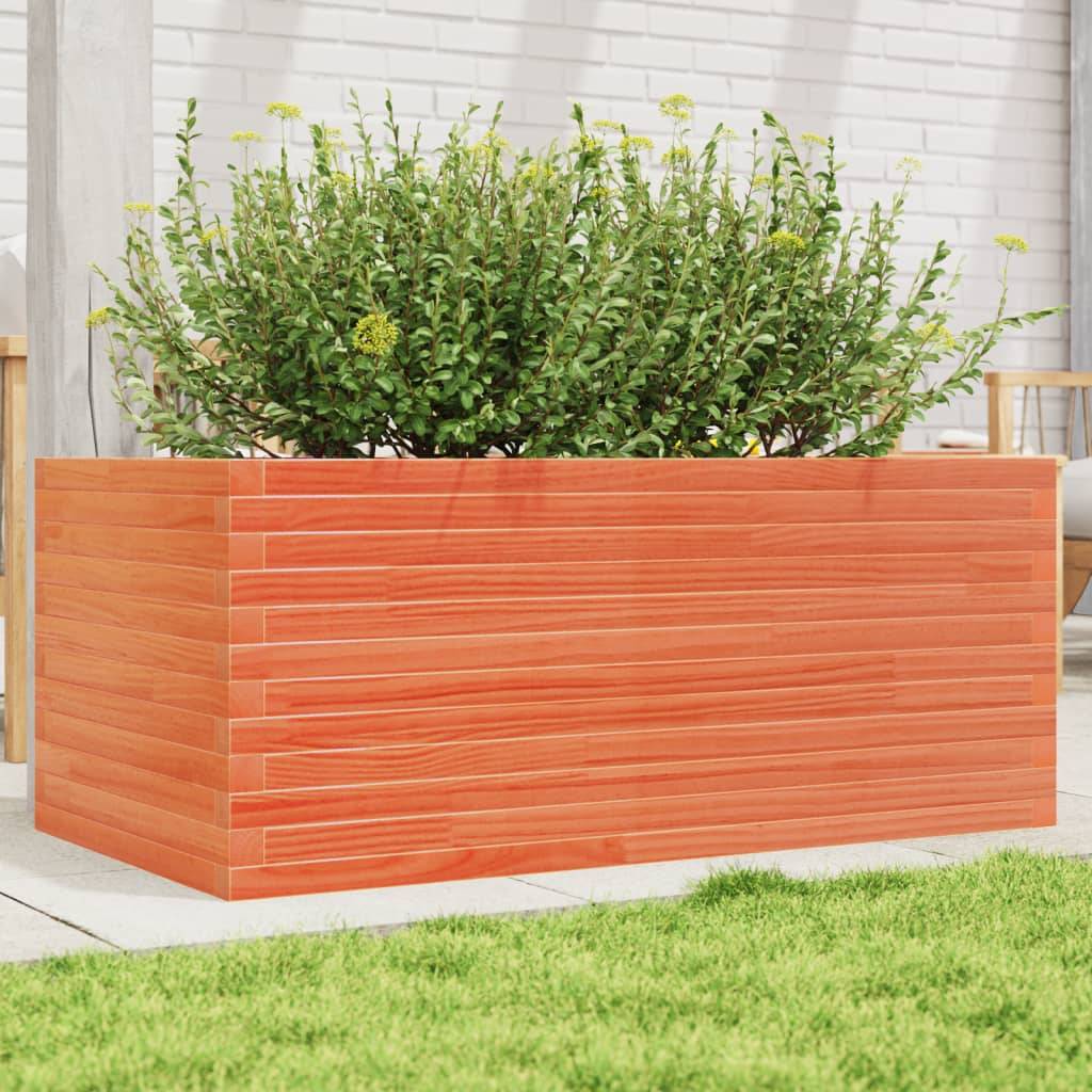 Jardinière bois de pin massif cire marron 110 x 60 x 45,5 cm - PANGIVO - Image 1