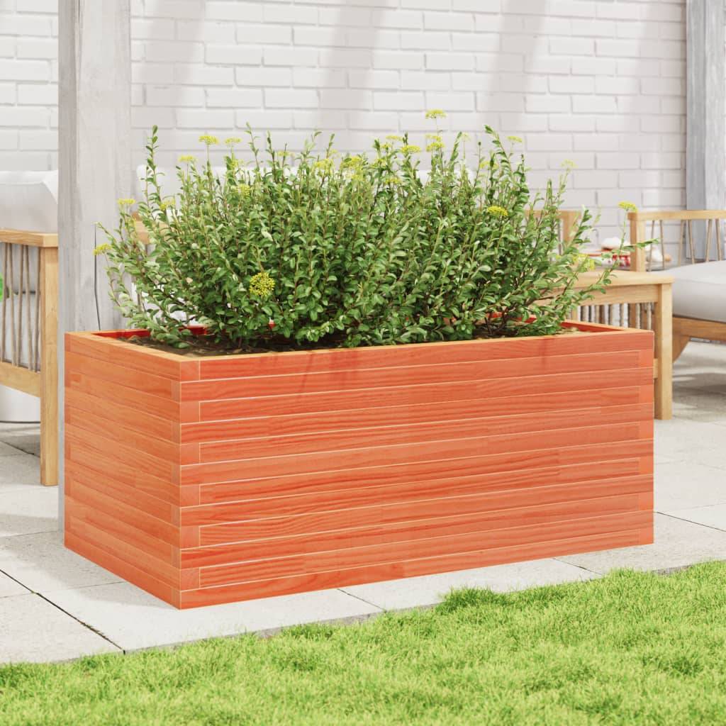 Jardinière bois de pin massif cire marron 110 x 60 x 45,5 cm - PANGIVO - Image 3