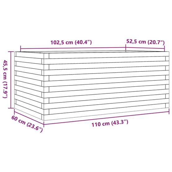 Jardinière bois de pin massif cire marron 110 x 60 x 45,5 cm - PANGIVO - Image 10