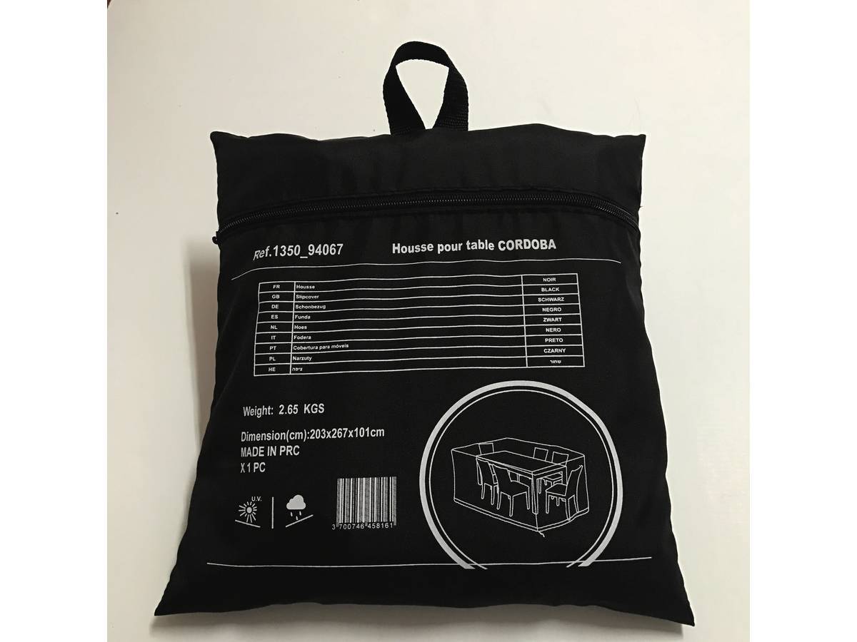 Habitat Et Jardin - Housse De Protection Pour Salon De Jardin Repas - 267 X 203 X 101 Cm - Noir -habitat Et Jardin - Image 3