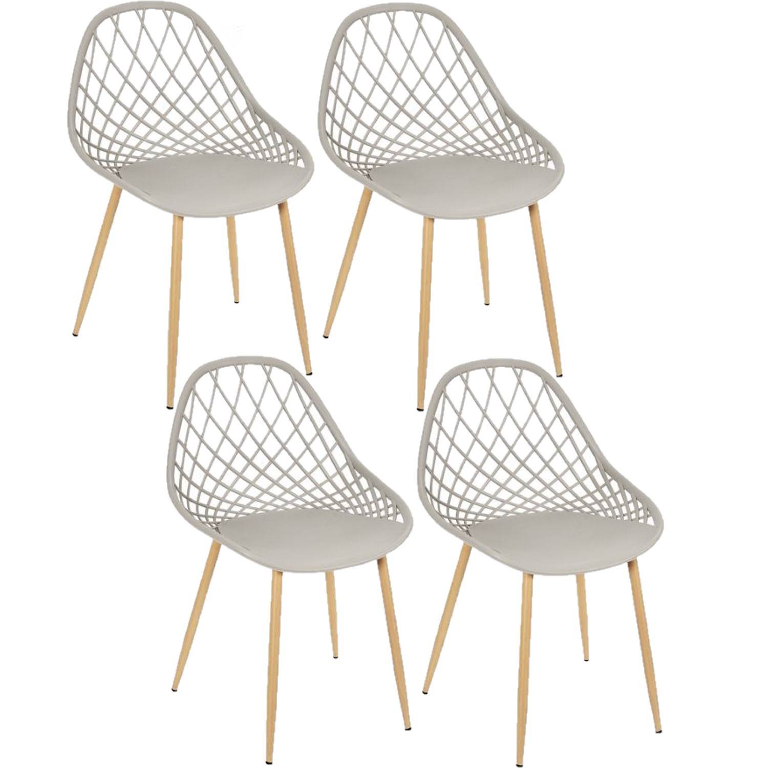 Sans Marque - Lot de 4 chaises d'extérieur Malaga en polypropylène - Toilinux - Image 1