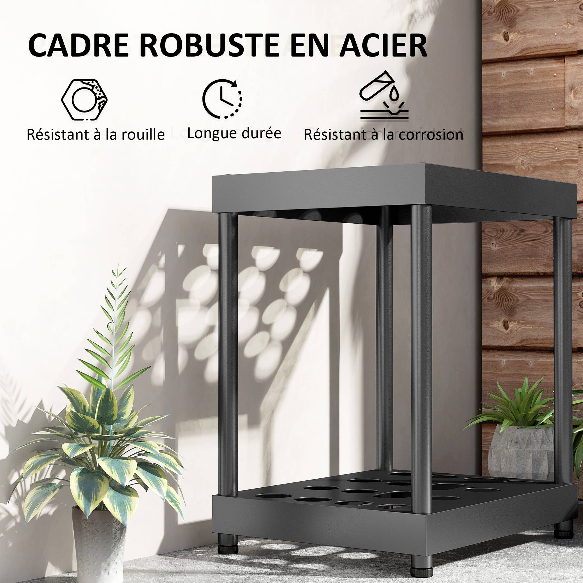 ComfortXL - Range-outils de jardin métal orange 84 x 53 x 73 cm garage rangement 3 niveaux - ComfortXL Outdoor Living - Image 6