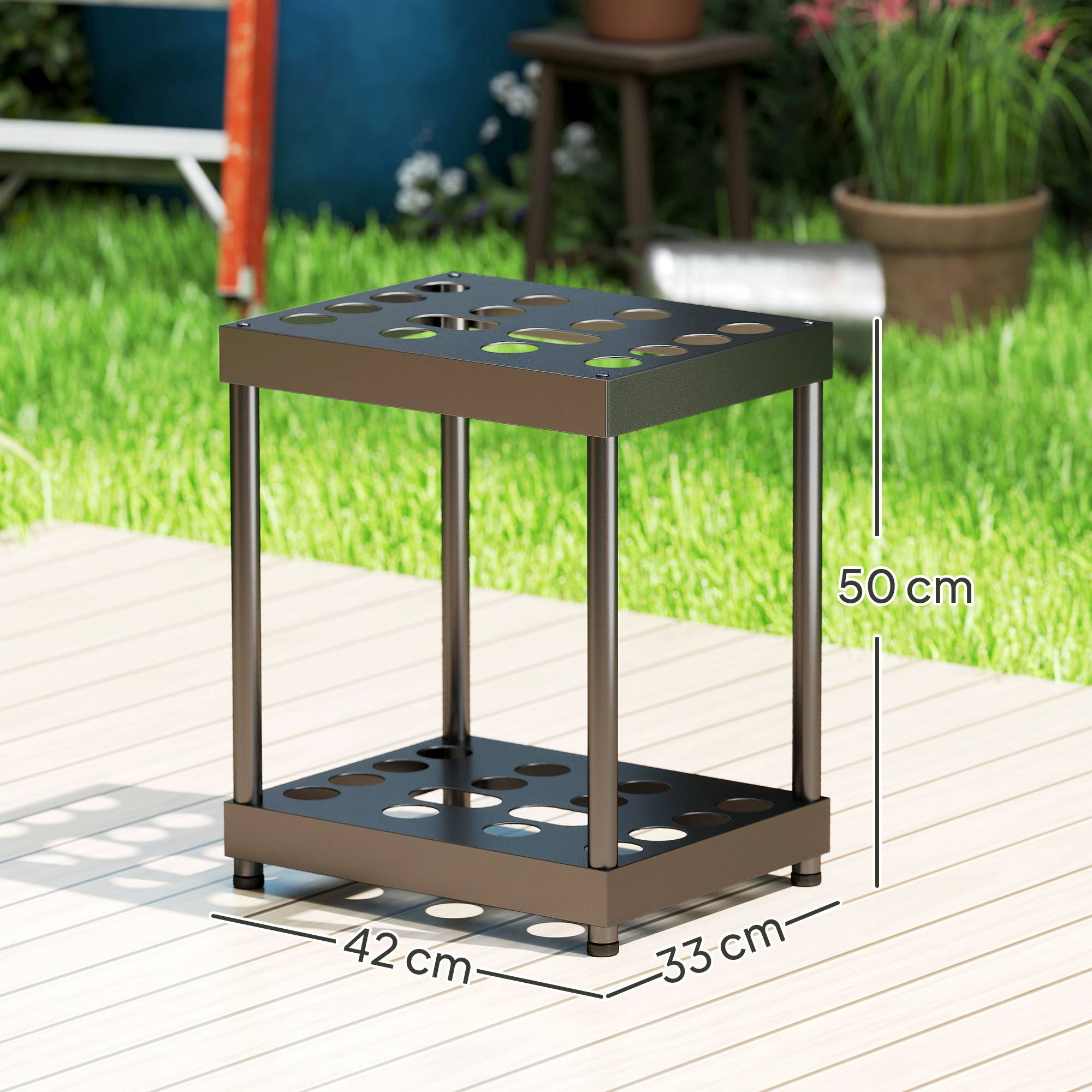 ComfortXL - Range-outils de jardin métal orange 84 x 53 x 73 cm garage rangement 3 niveaux - ComfortXL Outdoor Living - Image 4