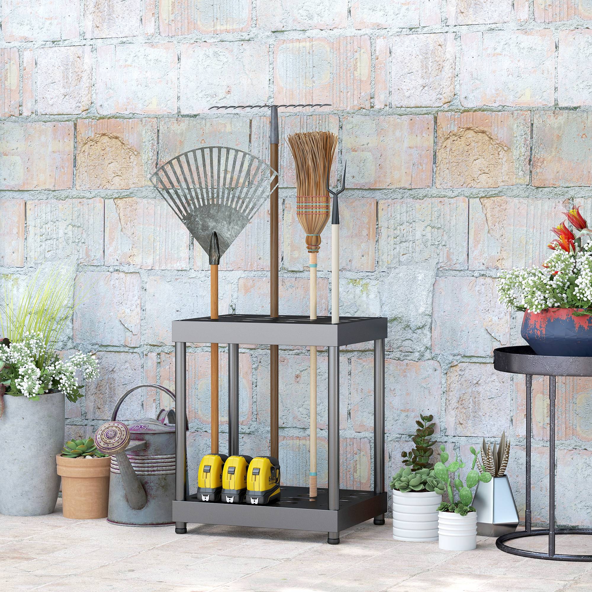 ComfortXL - Range-outils de jardin métal orange 84 x 53 x 73 cm garage rangement 3 niveaux - ComfortXL Outdoor Living - Image 3
