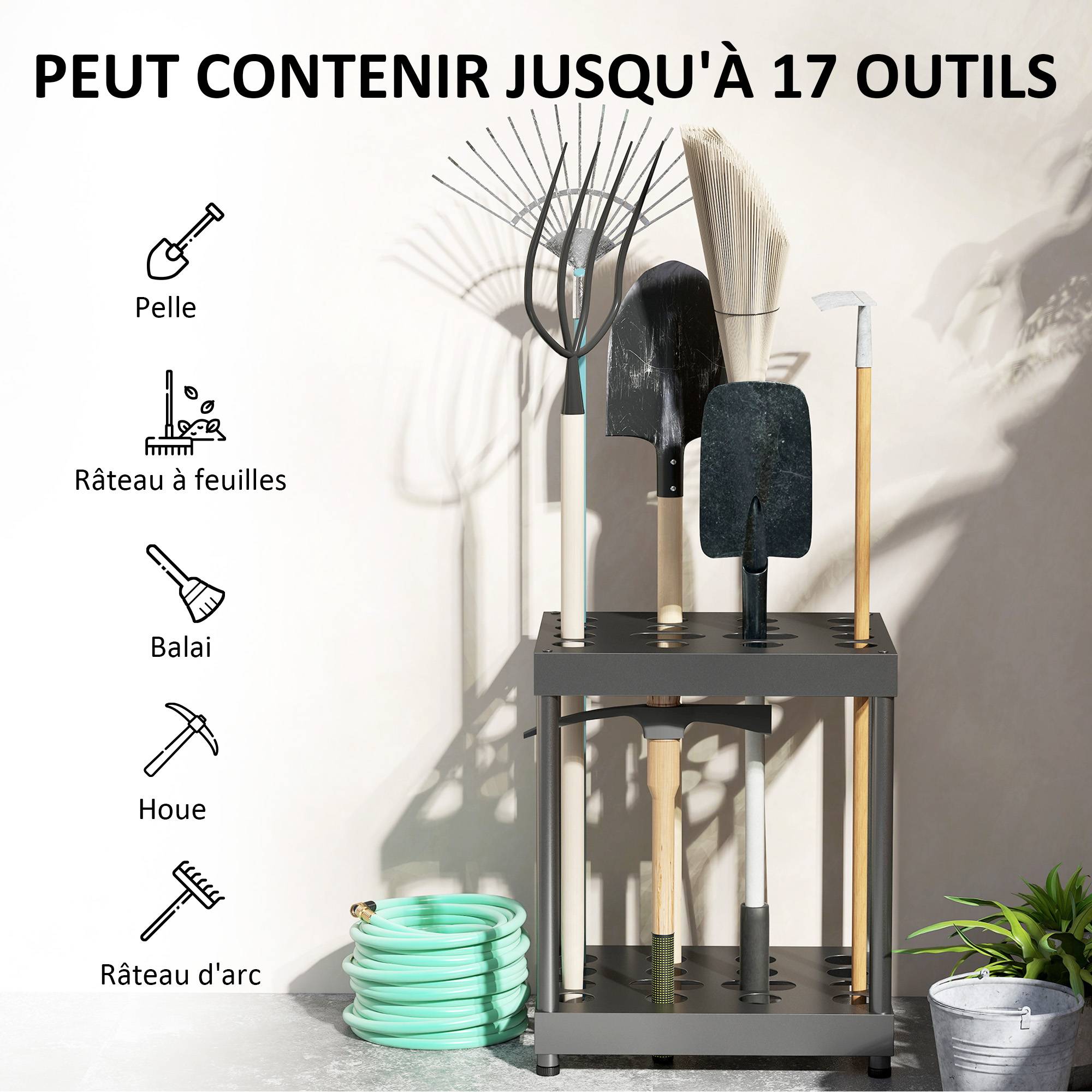 ComfortXL - Range-outils de jardin métal orange 84 x 53 x 73 cm garage rangement 3 niveaux - ComfortXL Outdoor Living - Image 5