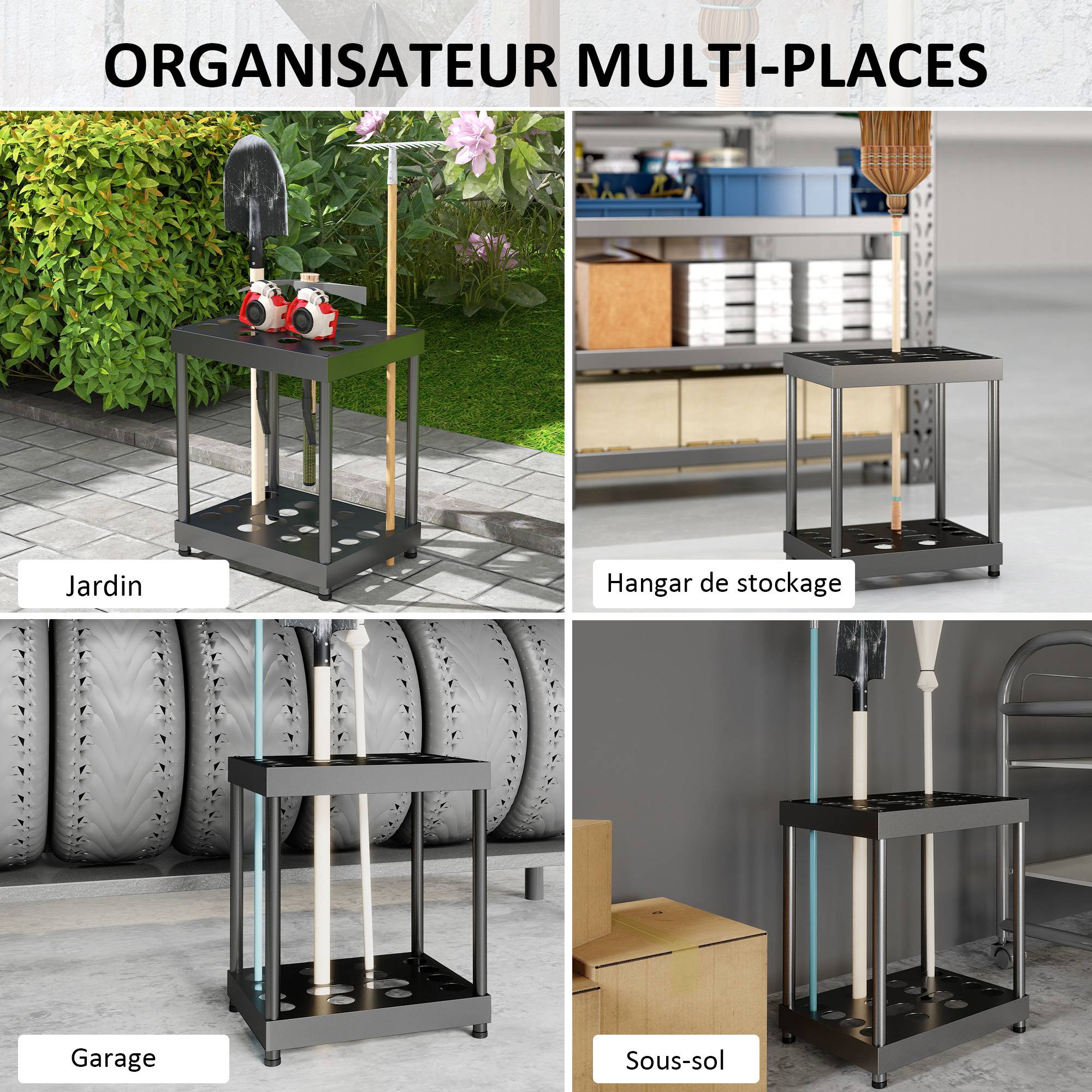 ComfortXL - Range-outils de jardin métal orange 84 x 53 x 73 cm garage rangement 3 niveaux - ComfortXL Outdoor Living - Image 8