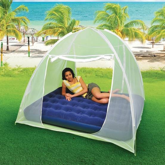 Moustiquaire dôme "popup" pour lit 200 x 150 Blanc - Image 4