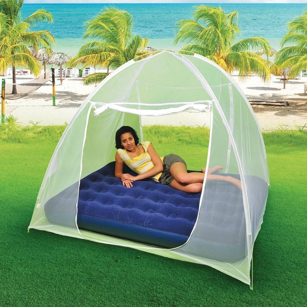Moustiquaire dôme "popup" pour lit 200 x 150 Blanc - Image 4