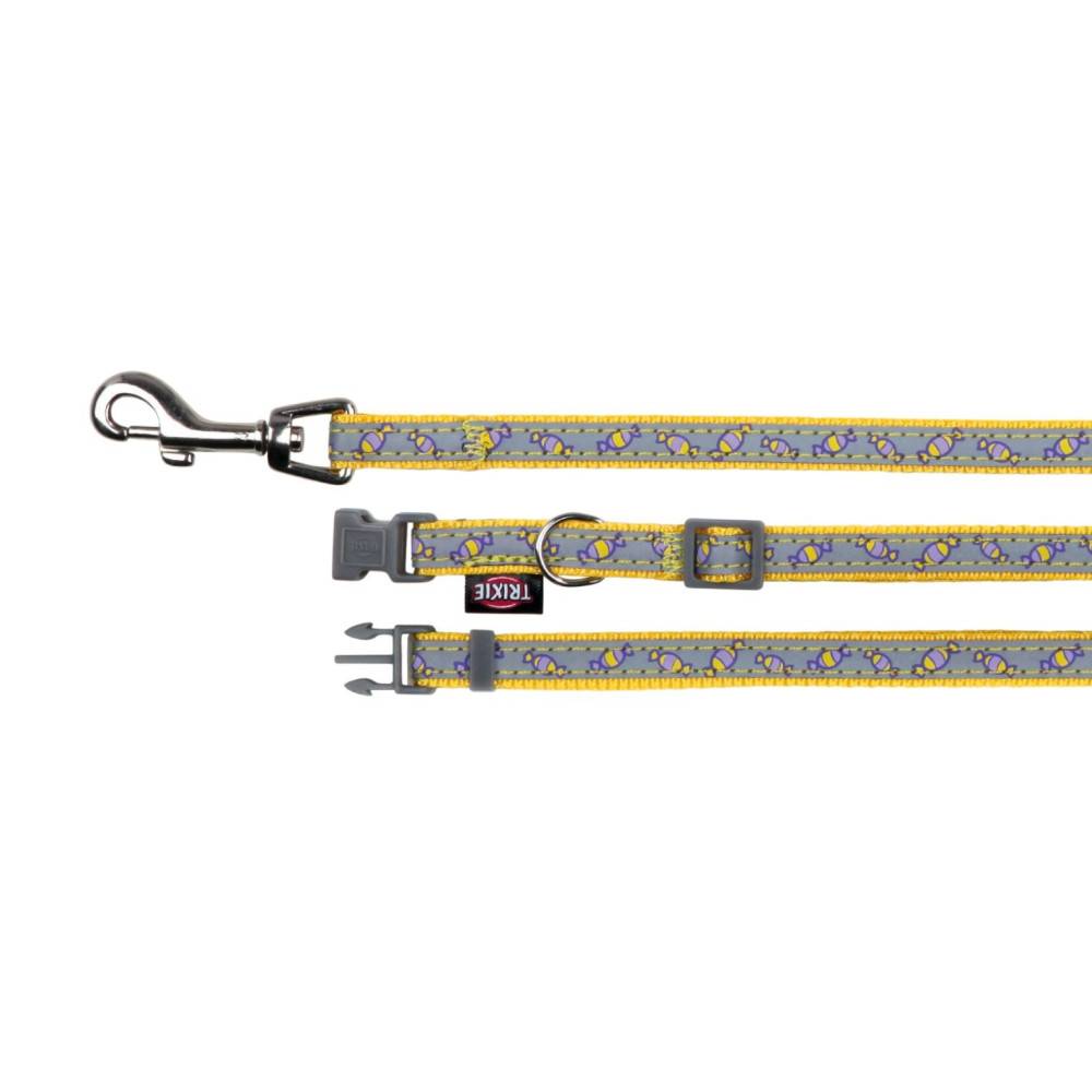 Trixie - Trixie - Collier réglable de 22 à 33 cm  pour petit chien avec laisse, très réfléchissant - Image 1