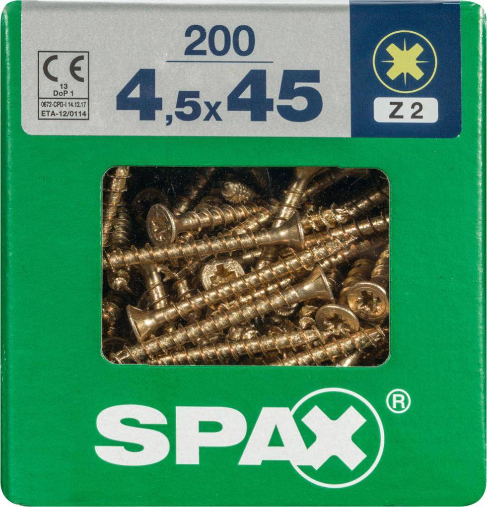 Spax - Lot de 200 vis acier tête fraisée pozidriv SPAX, Diam.4.5 mm x L.45 mm - Image 4
