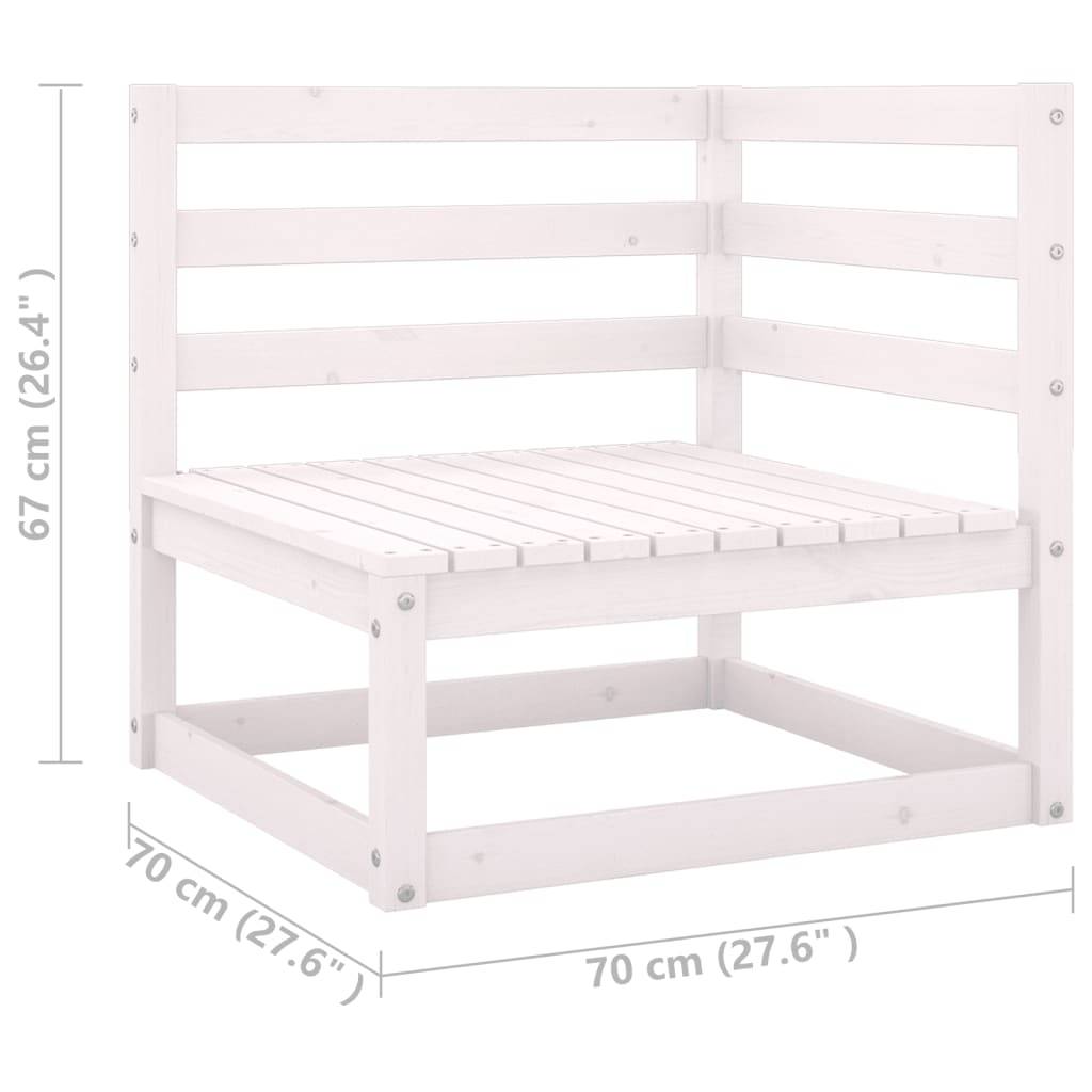 Helloshop26 - Salon de jardin meuble d'extérieur ensemble de mobilier 10 pièces avec coussins blanc bois de pin massif - Image 7