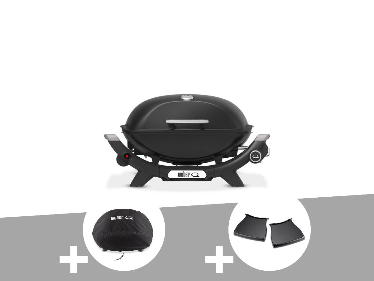 Weber - Barbecue à gaz Q 2100N noir + Housse + Plan de travail - Weber
